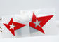Panas Tekan Besi 3D 2D Pada Patch Perekat Bentuk Bintang Berongga Merah