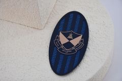 Label Transfer Panas Silikon Kustom Pakaian Dengan Logo 3 Warna