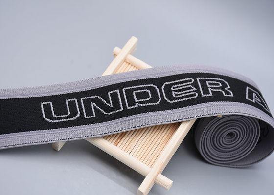 Pita Elastis Jacquard Dua Sisi Dengan Strip Silikon Transparan Non Slip yang Dicetak