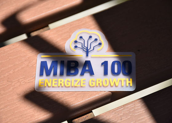 Transparan 0.8mm Tebal TPU Dicetak Label Silicone Logo Kustom