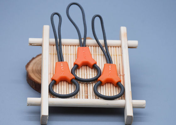 2 Warna Logo Kustom Ritsleting Plastik Tarik Poliester Untuk Pakaian