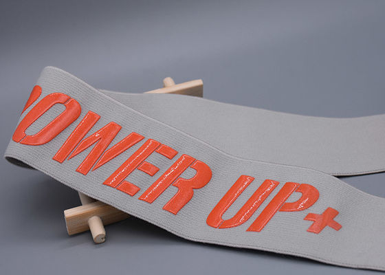 Logo Silikon Mengkilap Pita Elastis Non Slip Lebar 47mm Untuk Pakaian