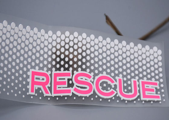 Clear TPU White Silicone Dots Screen Printed Patch Logo Kustom Untuk Pakaian