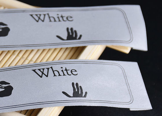 Label Reflektif 3M Pakaian Kustom Dicetak Dengan Logo Tinta Hitam