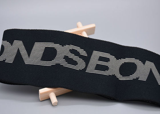 Double Sided 100% Cotton Elastic Band Printed Silicone Logo Untuk Pakaian
