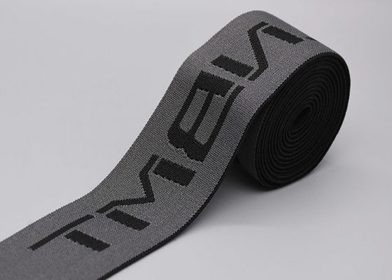 Wide Double Sided Logo Jacquard Elastic Band Untuk Garments Custom 40mm