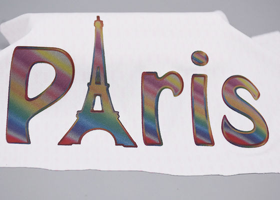 Label Pakaian Perpindahan Panas Film Huruf Berwarna-warni Disesuaikan