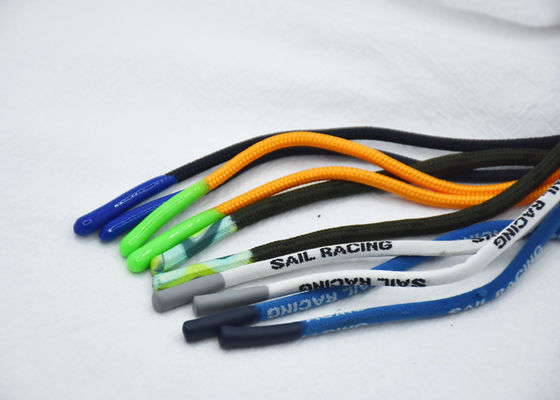 SGS 3mm 4mm 5mm Polyester Tali Serut Dengan Ujung Ujung Peluru Silikon