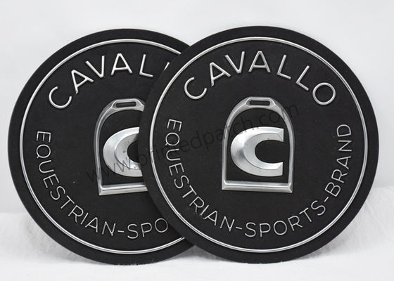 2mm Perak TPU Embossed Patch OEKO Black 3D Suede Label