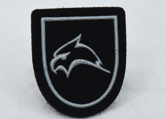 0.4mm Kaca Silicone Black Screen Printed Patch Untuk Jaket Bawah
